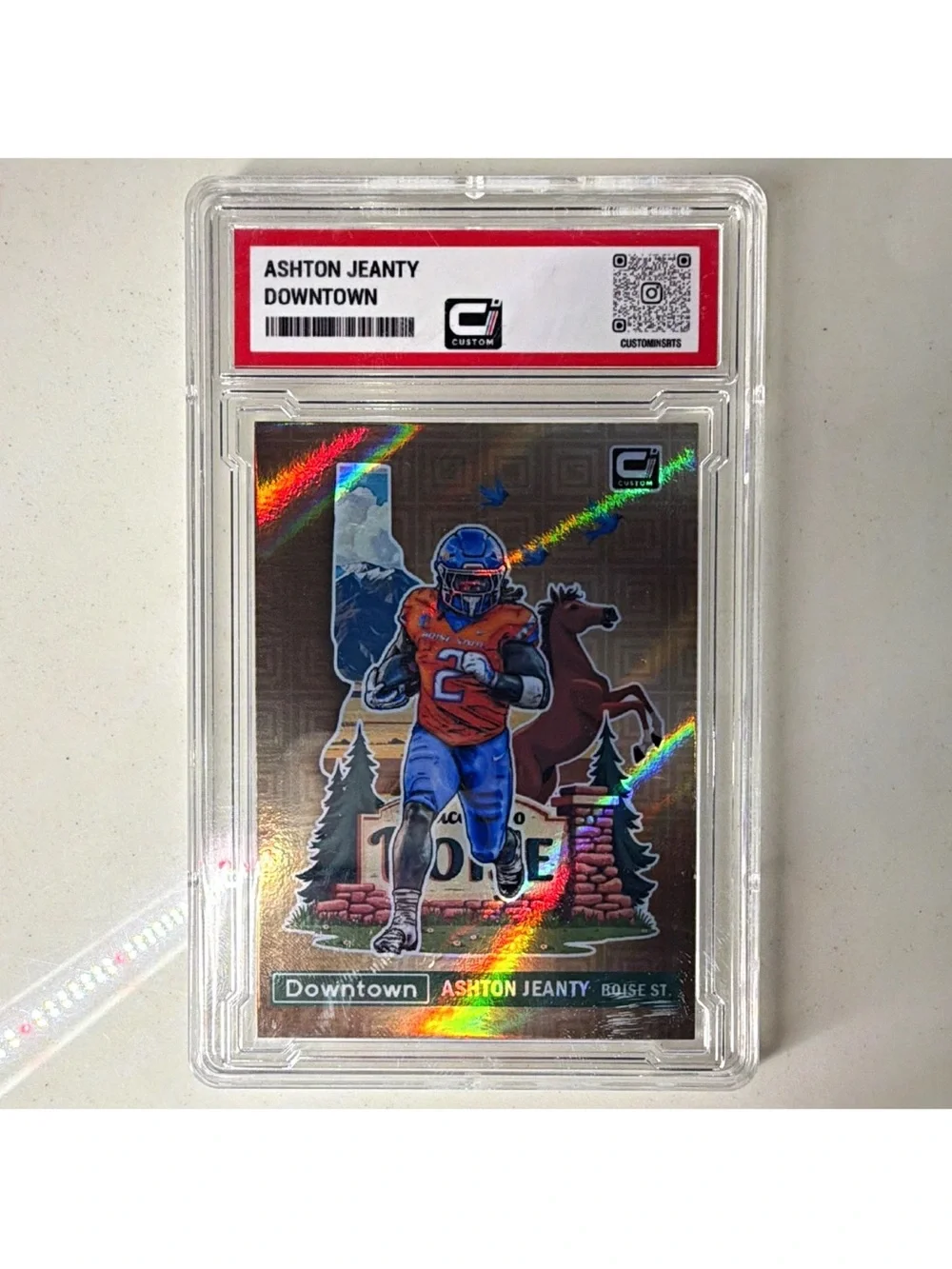Ashton Jeanty Downtown Football Trading Card - Silver Holographic
